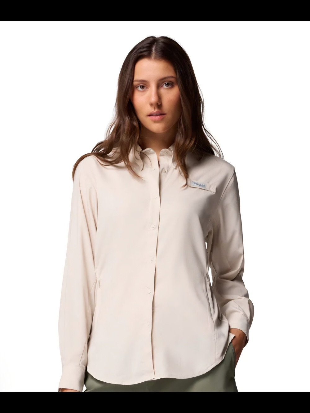 Columbia Women's Cream Long-Sleeve Button-Down Shirt